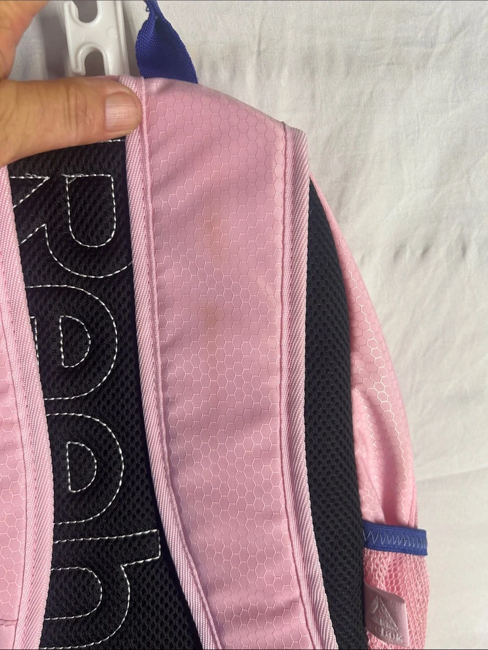 Reebok Pink Backpack with Purple Logo Accents